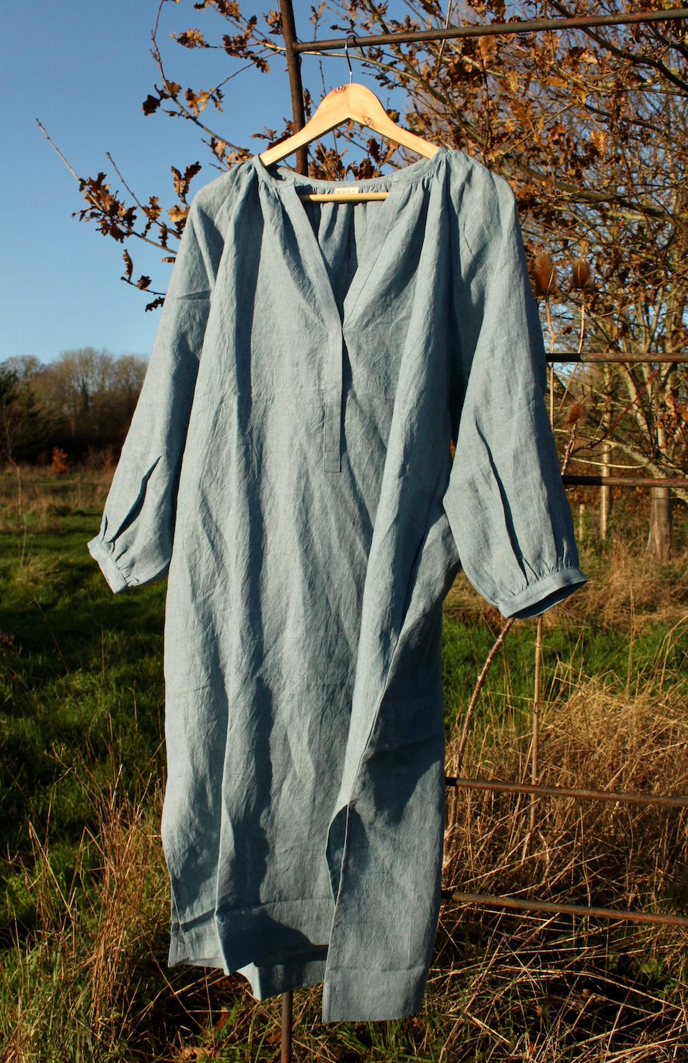 *NEW* Grace Dress in sky blue linen